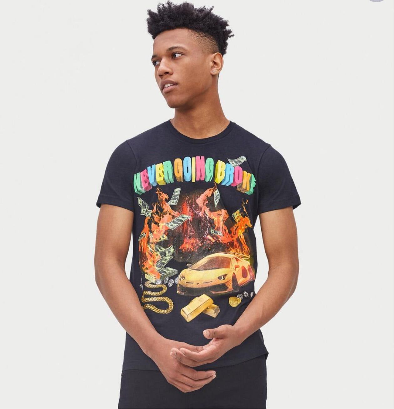 Reason Brand Streetwear Mens Gold Black Tee Shirt sold by Unleashed Streetwear