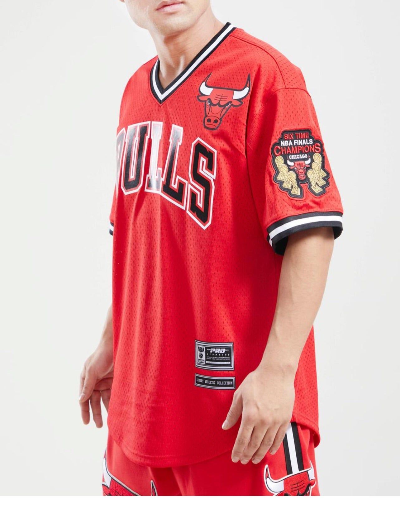 Pro Standard Mens Chicago Bulls Black White Red Mesh Jersey sold by Unleashed Streetwear product image thumbnail 2