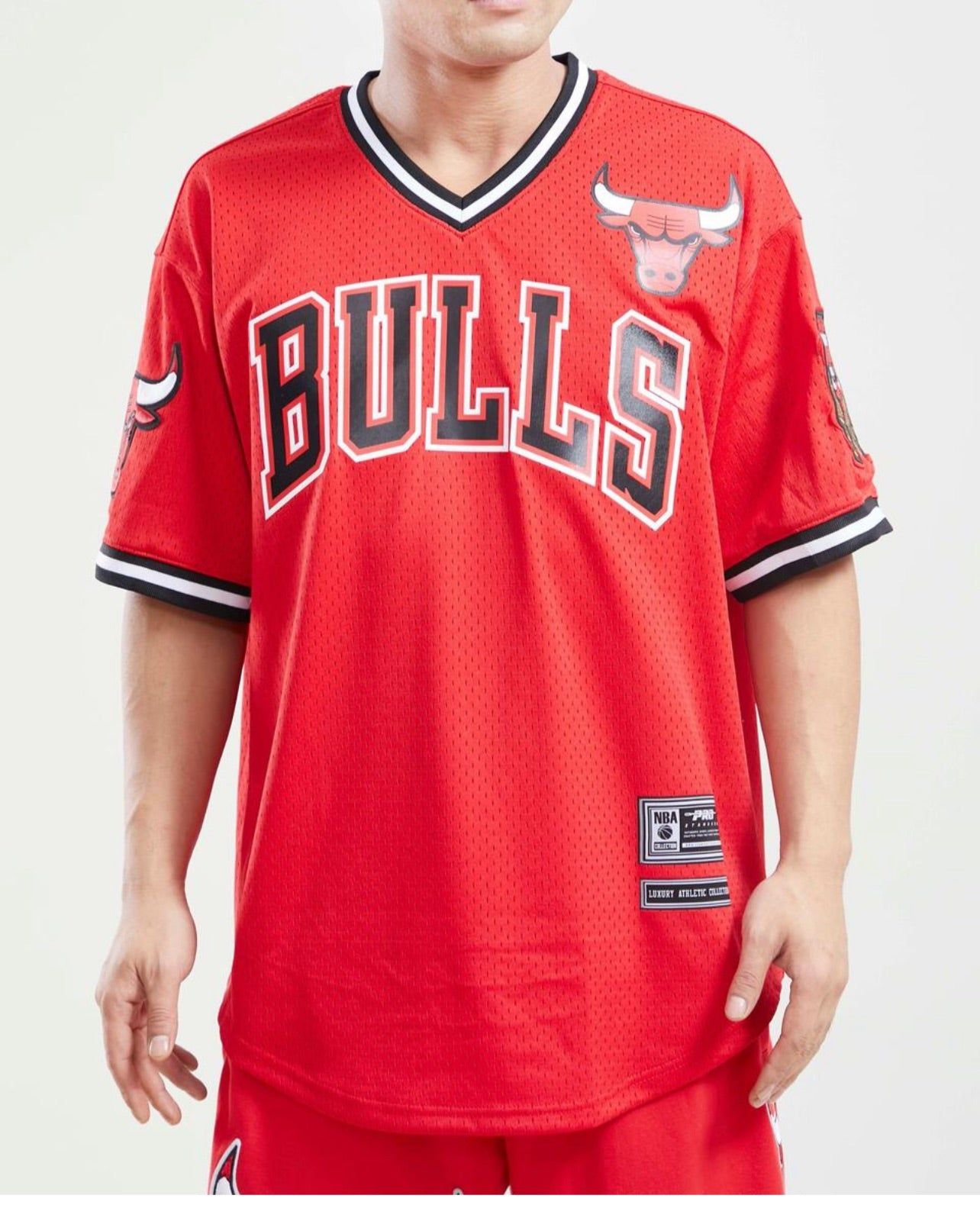 Pro Standard Mens Chicago Bulls Black White Red Mesh Jersey sold by Unleashed Streetwear