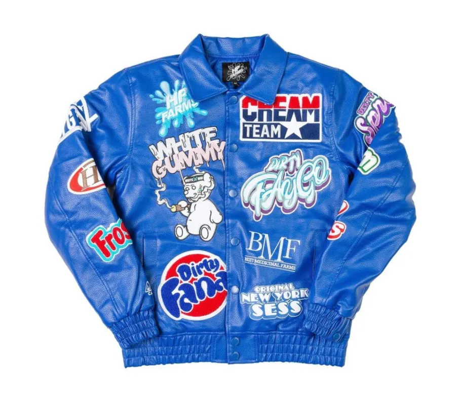 Blue Men’s Designer HP Farms Bomber Jacket sold by Unleashed Streetwear