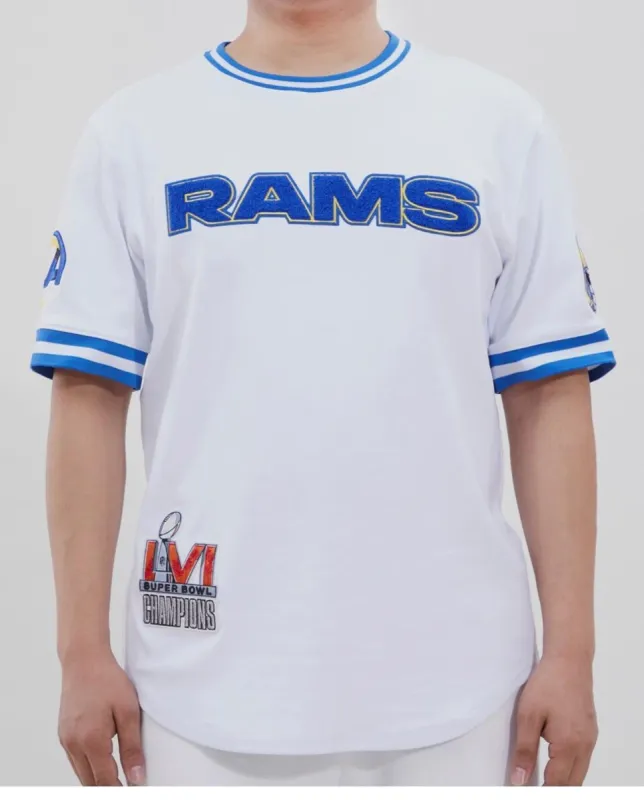 Pro Standard Sports Men’s LA Rams White Jersey Tee Shirt sold by Unleashed Streetwear