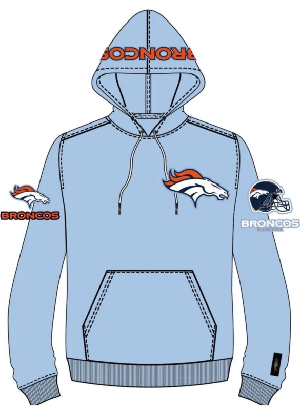 Pro Standard Mens Denver Broncos Blue Hoodie sold by Unleashed Streetwear