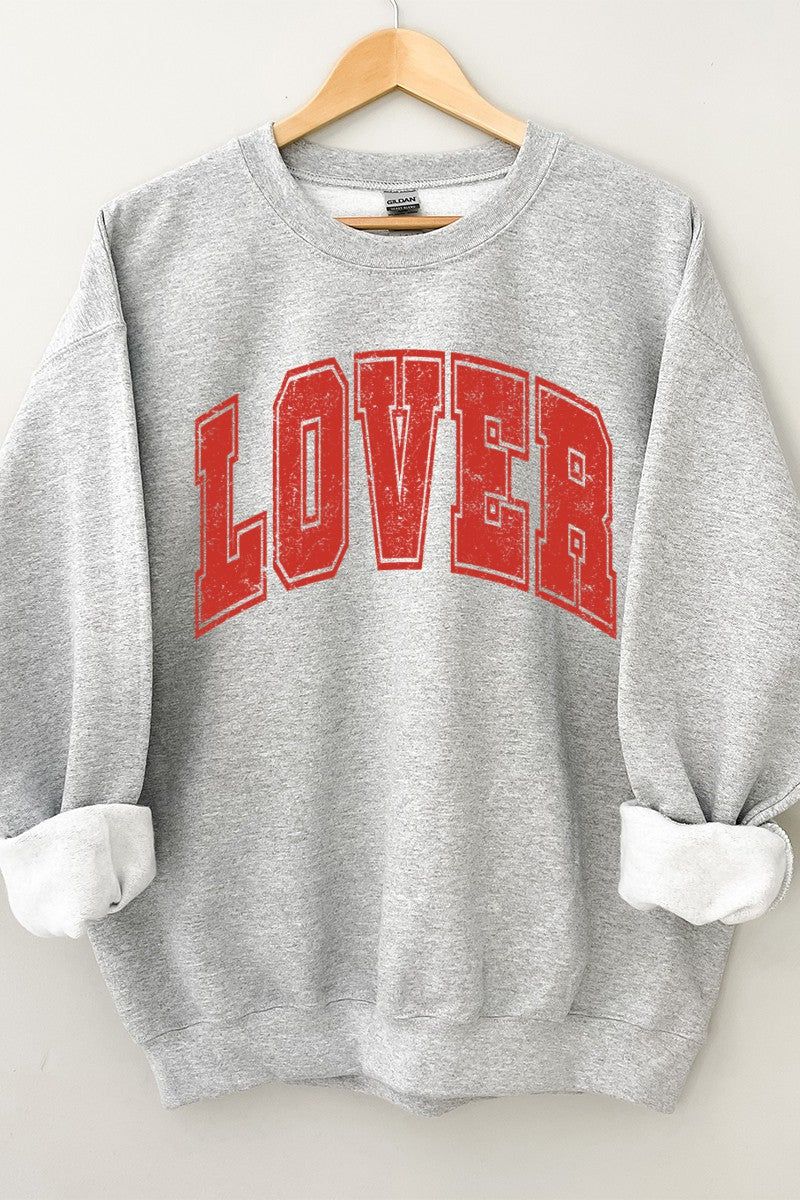 LOVER Sweatshirt- Grey sold by Uforia Muse