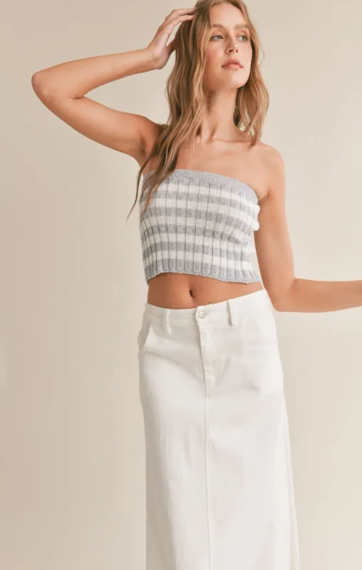 Striped Mini Knit Bandeau- Sadie & Sage sold by Uforia Muse