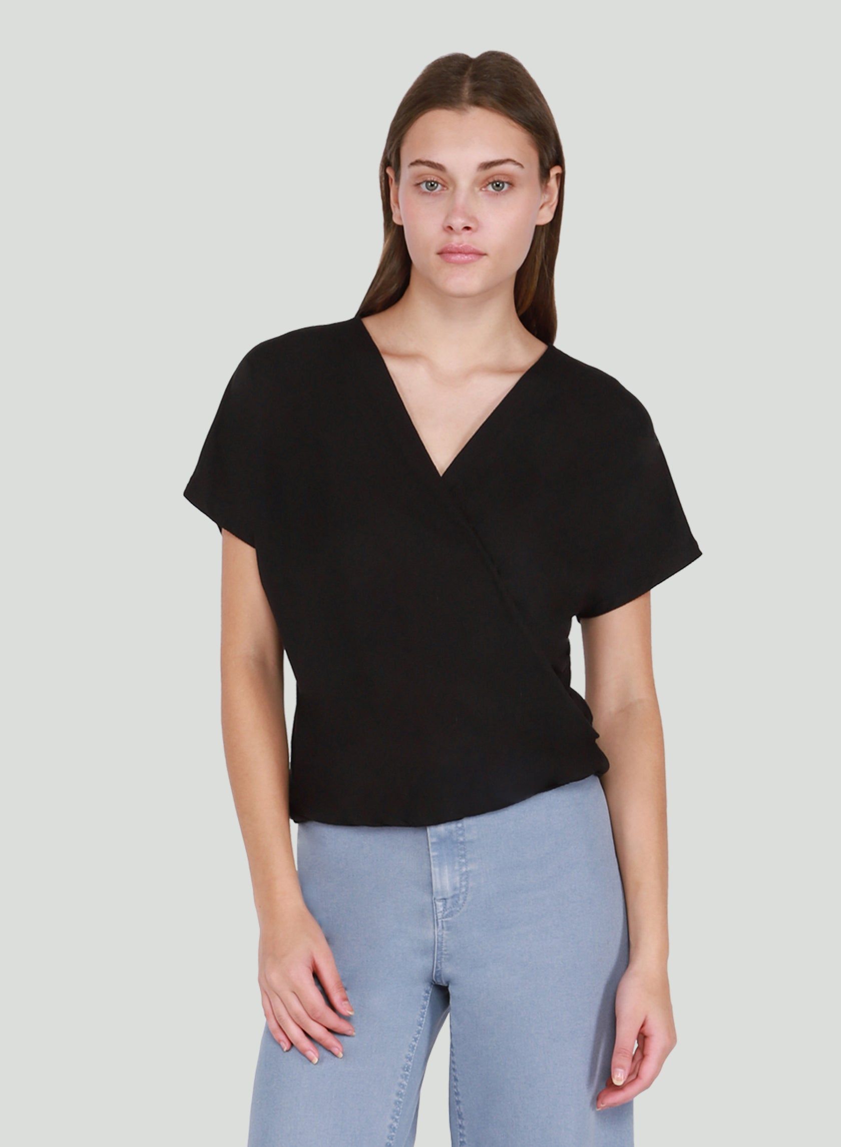 Wrap Front Top (2 colours) - Black tape by Dex sold by Uforia Muse product image thumbnail 2
