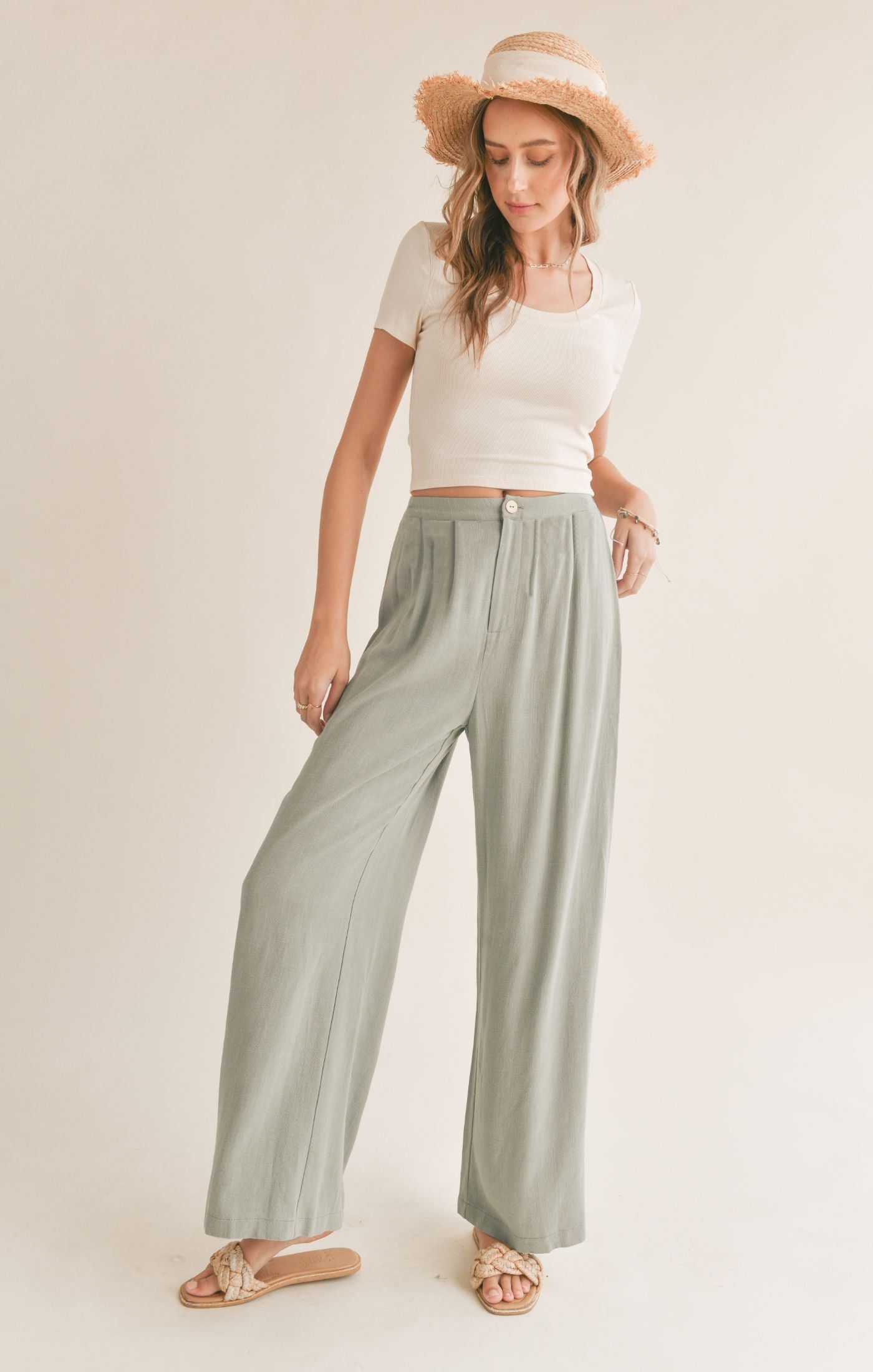 Botanical Sage Trouser- Sadie & Sage sold by Uforia Muse product image thumbnail 2