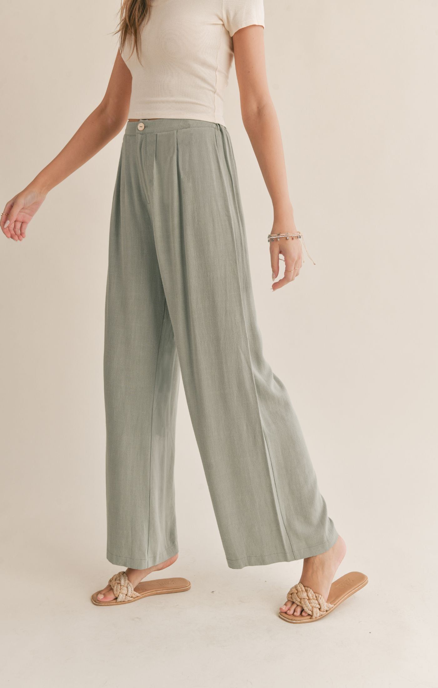 Botanical Sage Trouser- Sadie & Sage sold by Uforia Muse