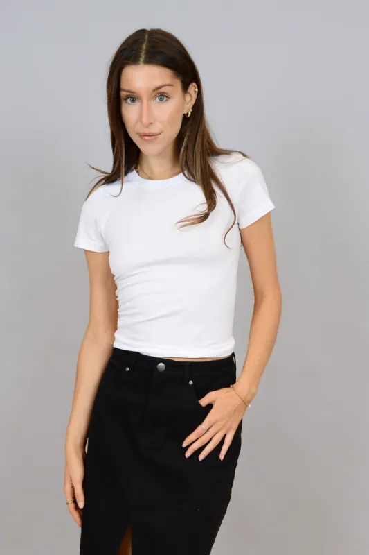 Roxis Tee- White- Second Skin sold by Uforia Muse