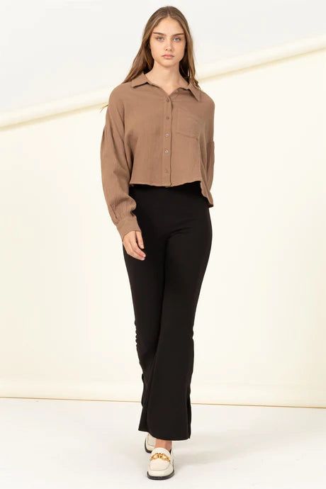 Gauze Shirt-Coffee sold by Uforia Muse product image thumbnail 2