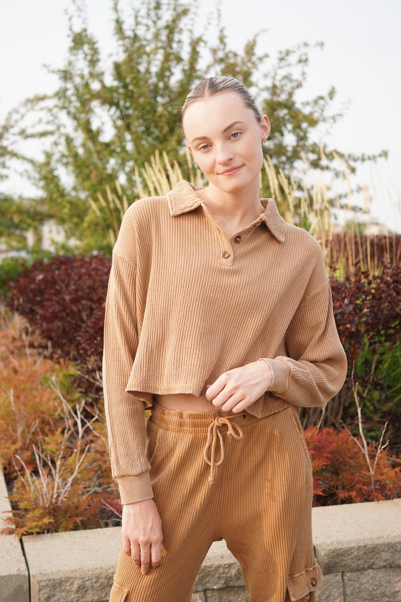 Collared Button Top sold by Uforia Muse