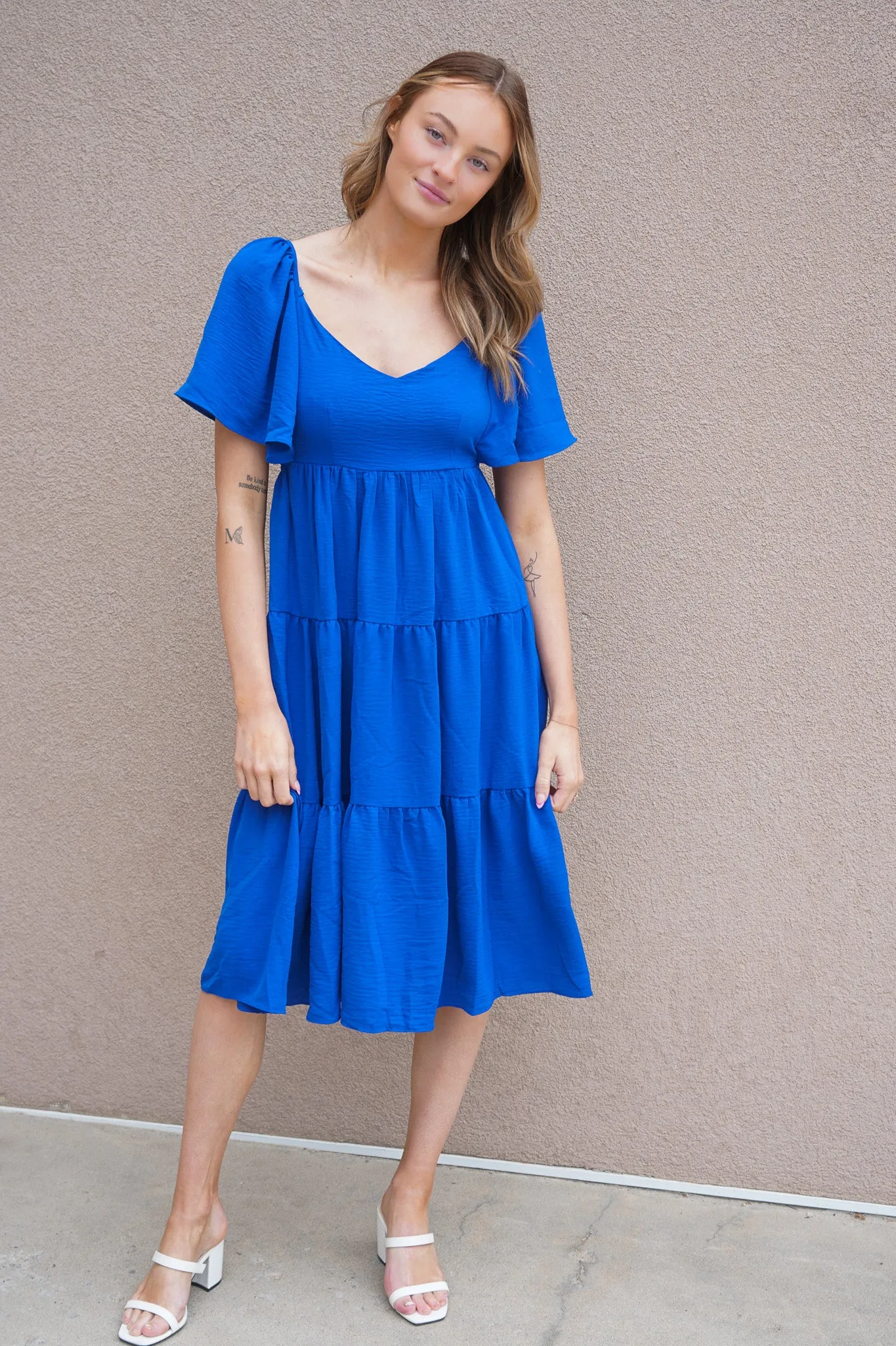 Tallulah Tier Dress- Blue sold by Uforia Muse