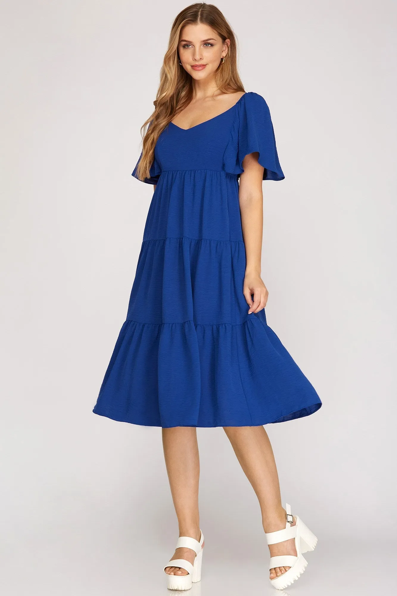 Tallulah Tier Dress- Blue sold by Uforia Muse product image thumbnail 3