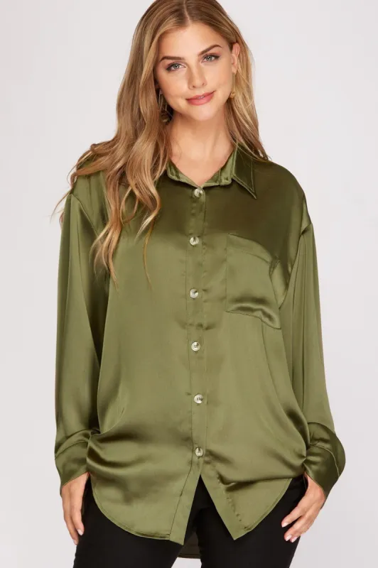 Siren Satin Shirt sold by Uforia Muse