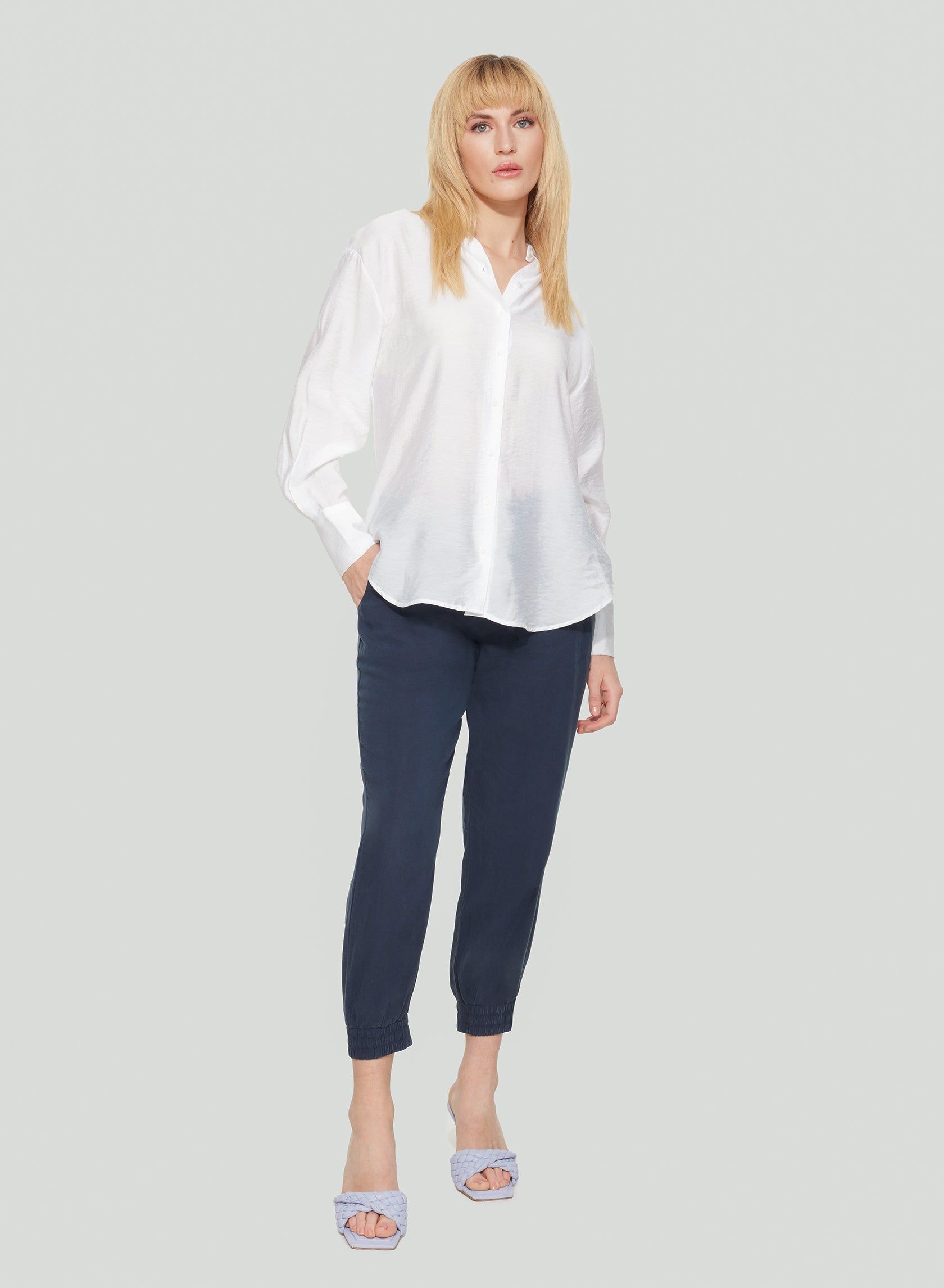 Classic White Shirt- Black Tape sold by Uforia Muse product image thumbnail 3