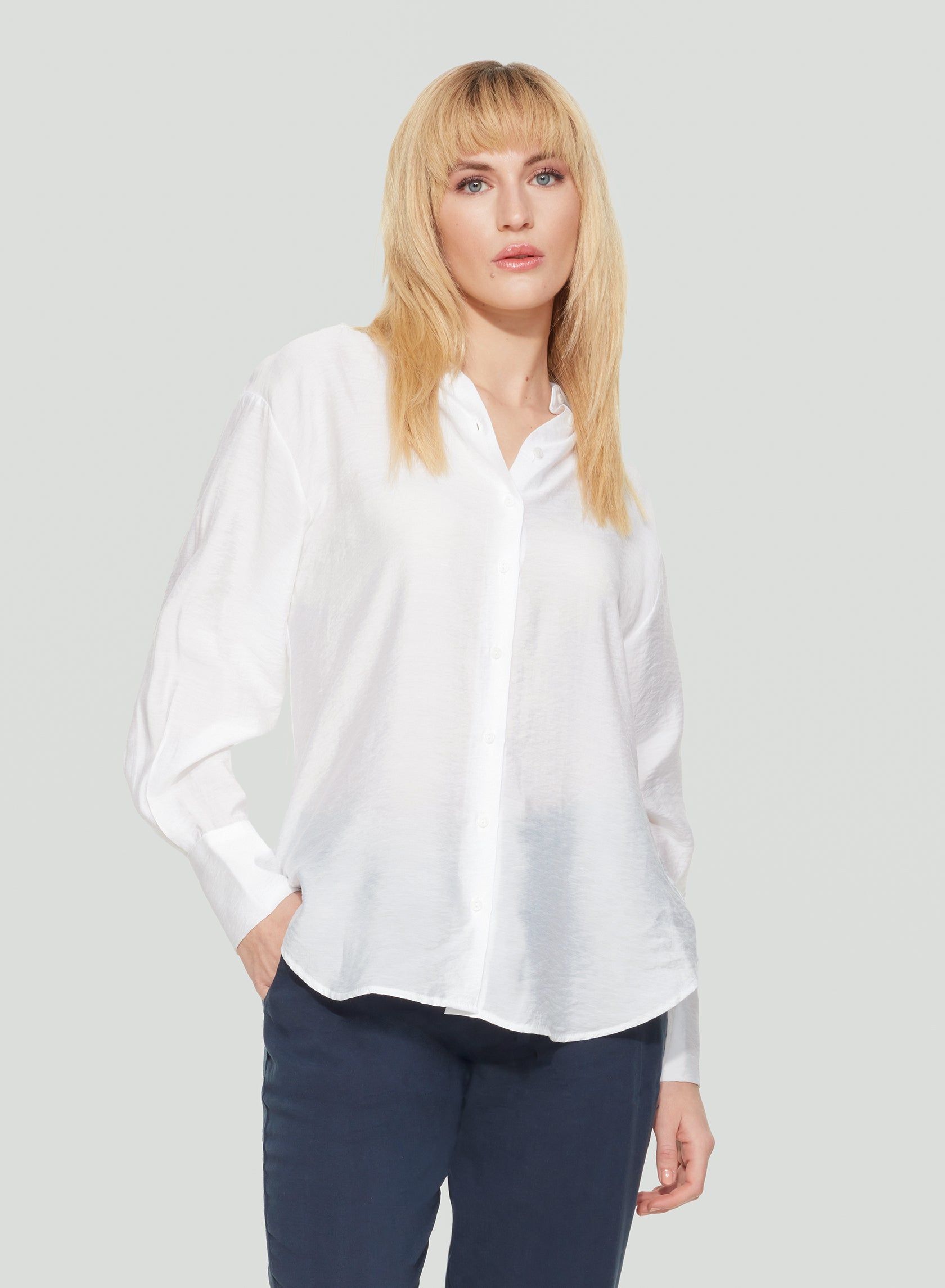 Classic White Shirt- Black Tape sold by Uforia Muse