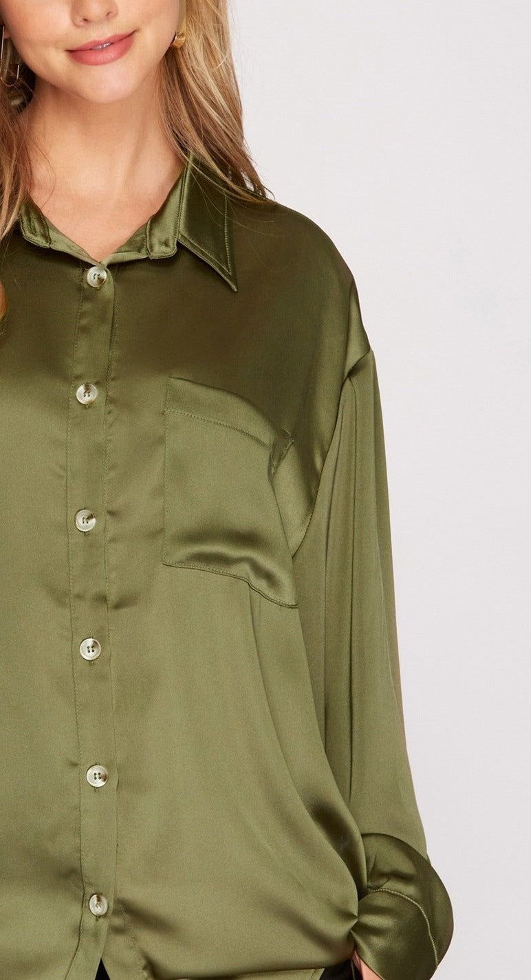 Siren Satin Shirt sold by Uforia Muse product image thumbnail 3