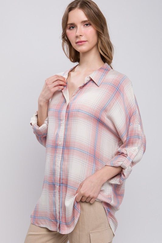 Soft Plaid Shirt- 2 Colours sold by Uforia Muse