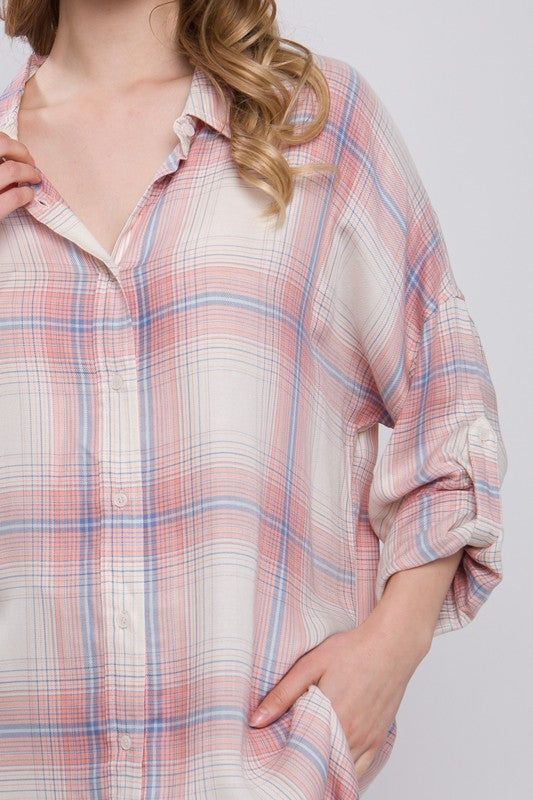 Soft Plaid Shirt- 2 Colours sold by Uforia Muse product image thumbnail 3
