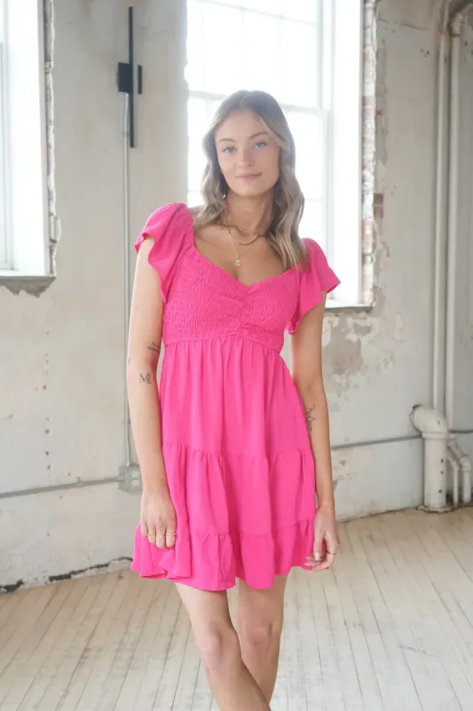 The Trinity Dress- Hot Pink sold by Uforia Muse