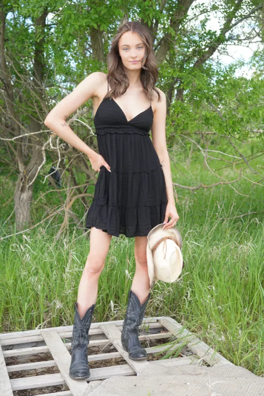 Annabelle Mini Dress- Black sold by Uforia Muse