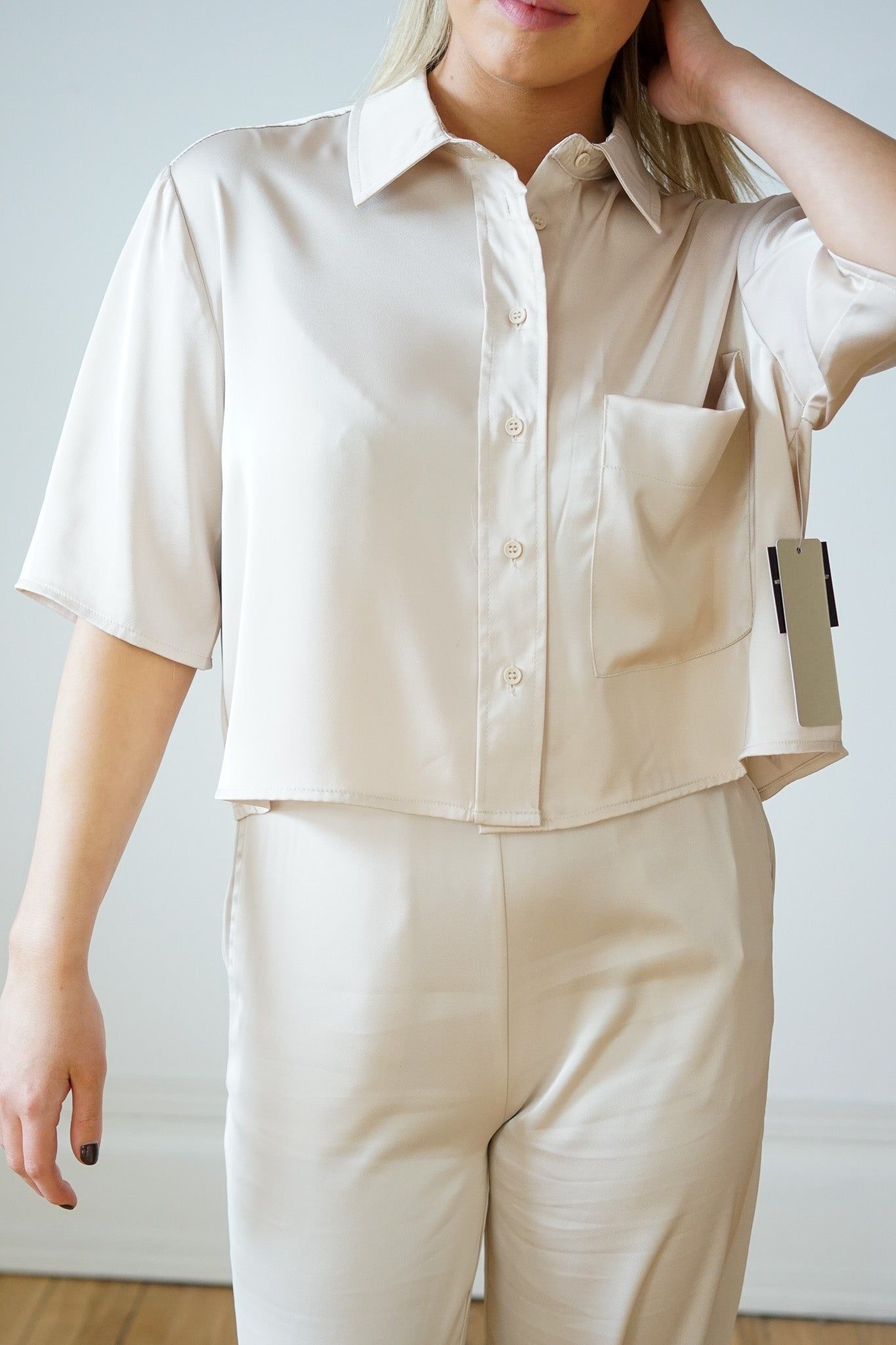 Satin S/S Shirt- RD Style sold by Uforia Muse product image thumbnail 2