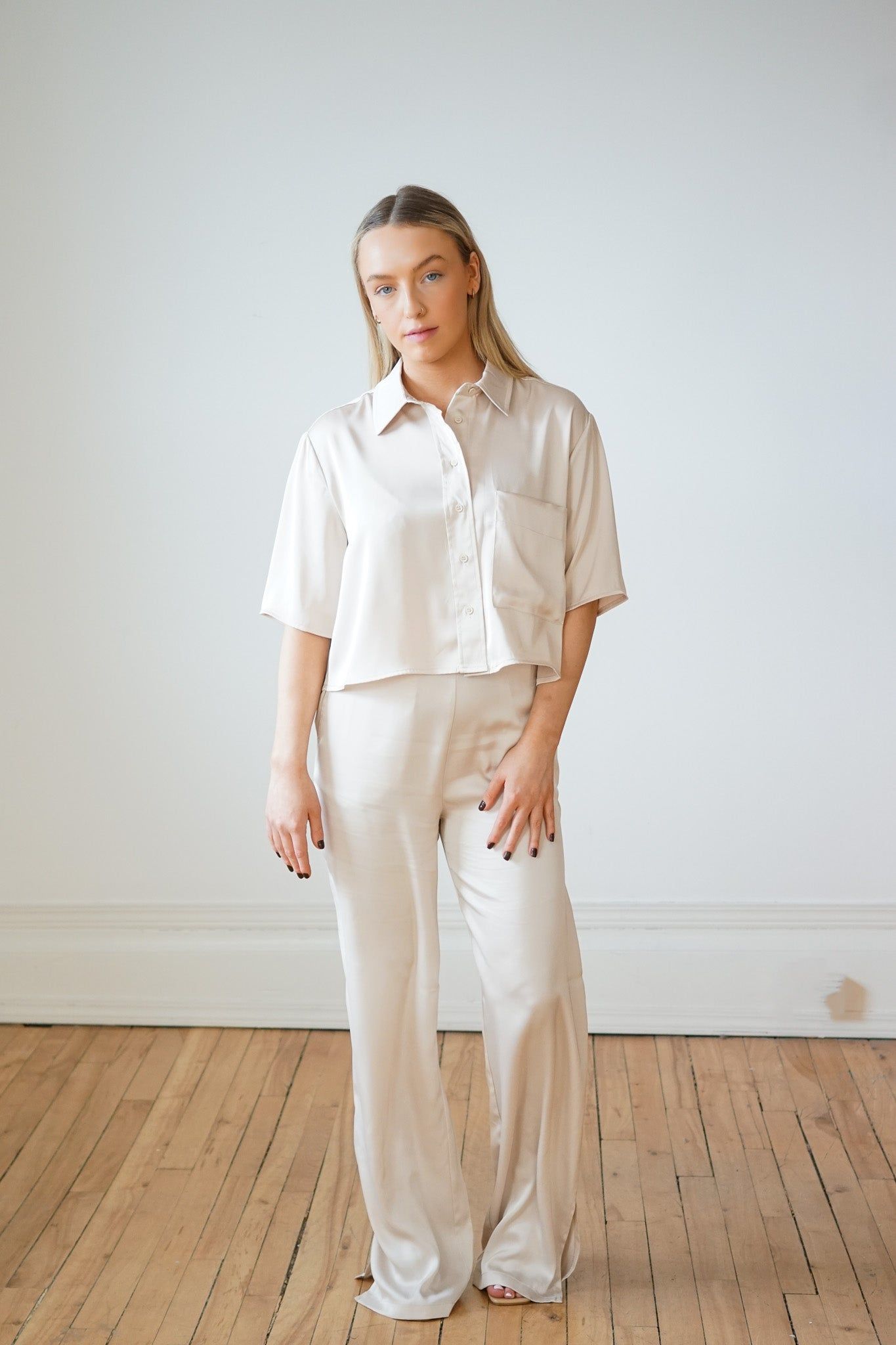 Satin S/S Shirt- RD Style sold by Uforia Muse product image thumbnail 3