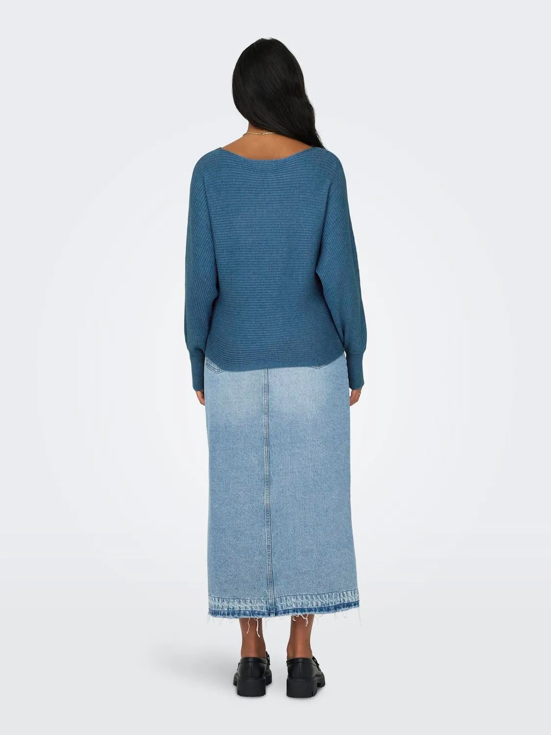 Adaline Ribbed Sweater- Blue- Only sold by Uforia Muse product image thumbnail 3