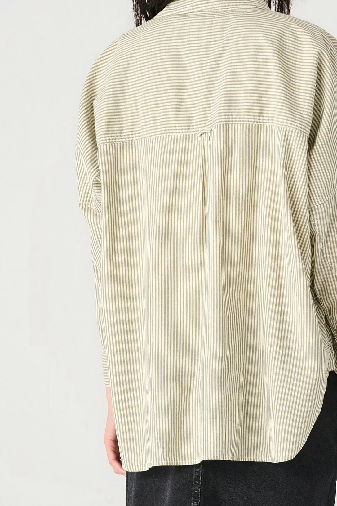 Pinstriped Boyfriend Shirt- Dex sold by Uforia Muse product image thumbnail 3