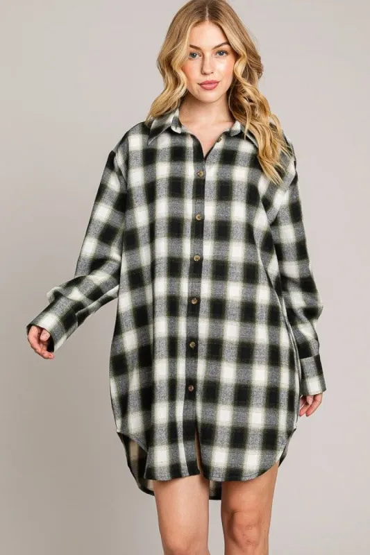 Plaid Shirt Dress sold by Uforia Muse