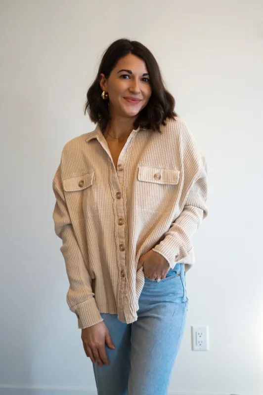 Waffle Shirt-Ecru- Dex made by Dex