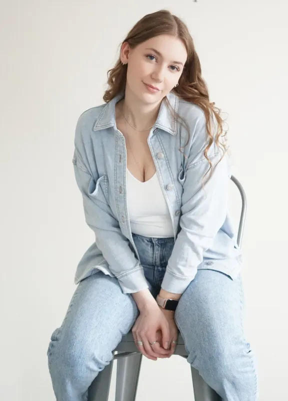 All Day Knit Denim Shirt- Z Supply sold by Uforia Muse