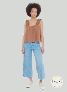 High Rise Crop Culotte Jean- Dex sold by Uforia Muse