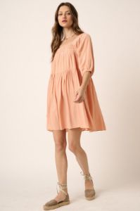 Babydoll Mini Dress - Peach sold by Uforia Muse