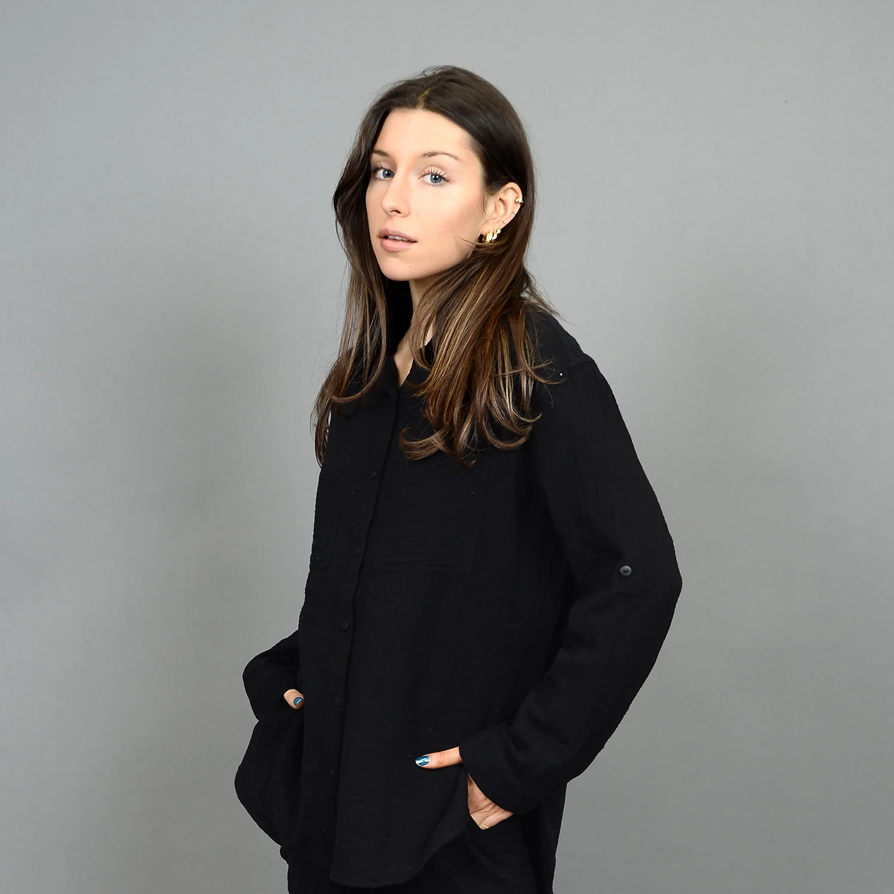 Alaia Gauze L/S Shirt- BLK - Rd Style sold by Uforia Muse