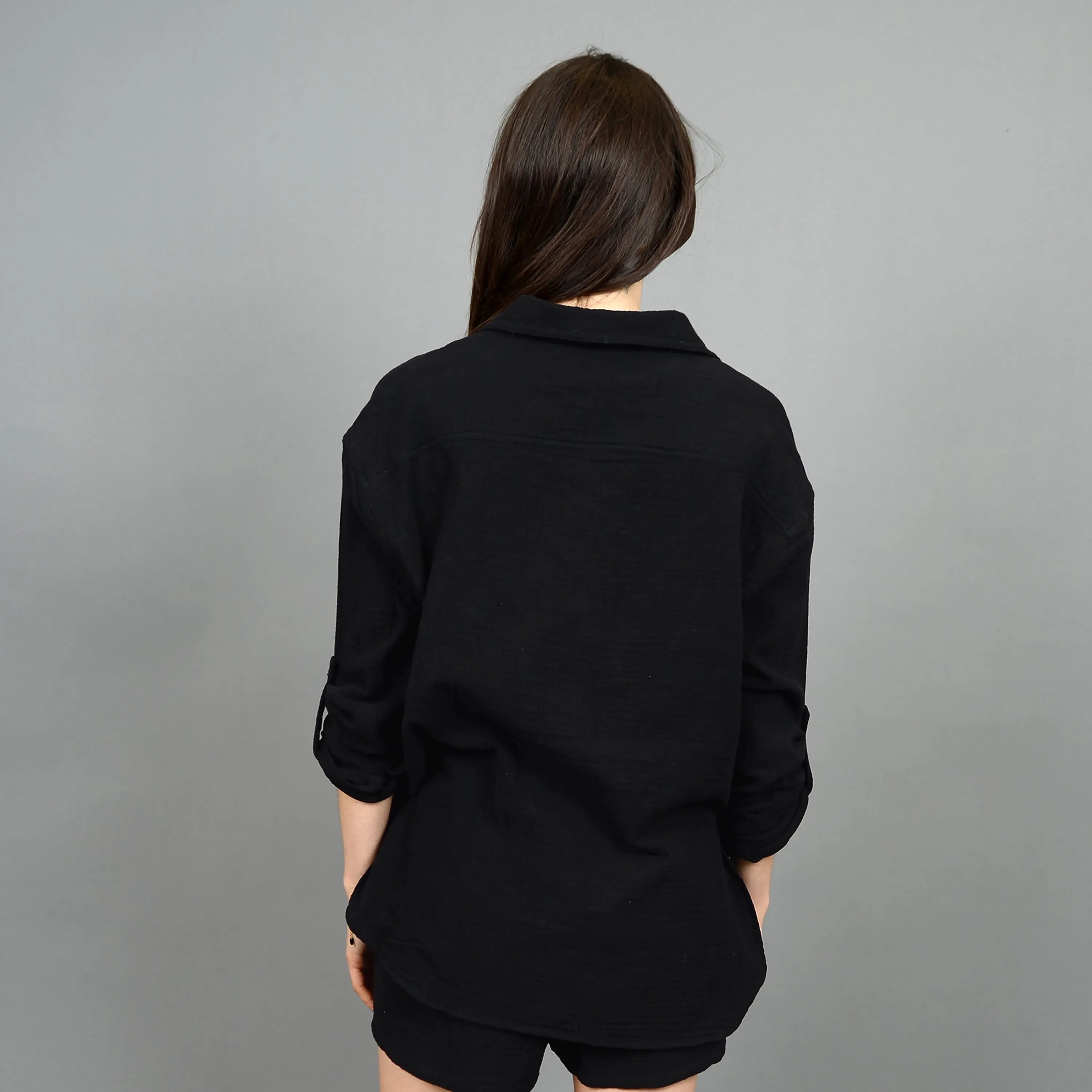 Alaia Gauze L/S Shirt- BLK - Rd Style sold by Uforia Muse product image thumbnail 2