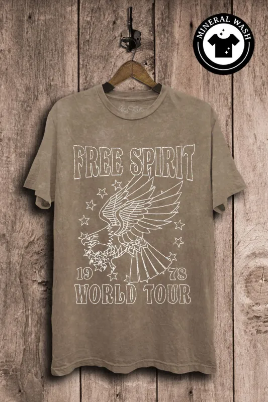 Free Spirit Graphic Tee - Mocha sold by Uforia Muse