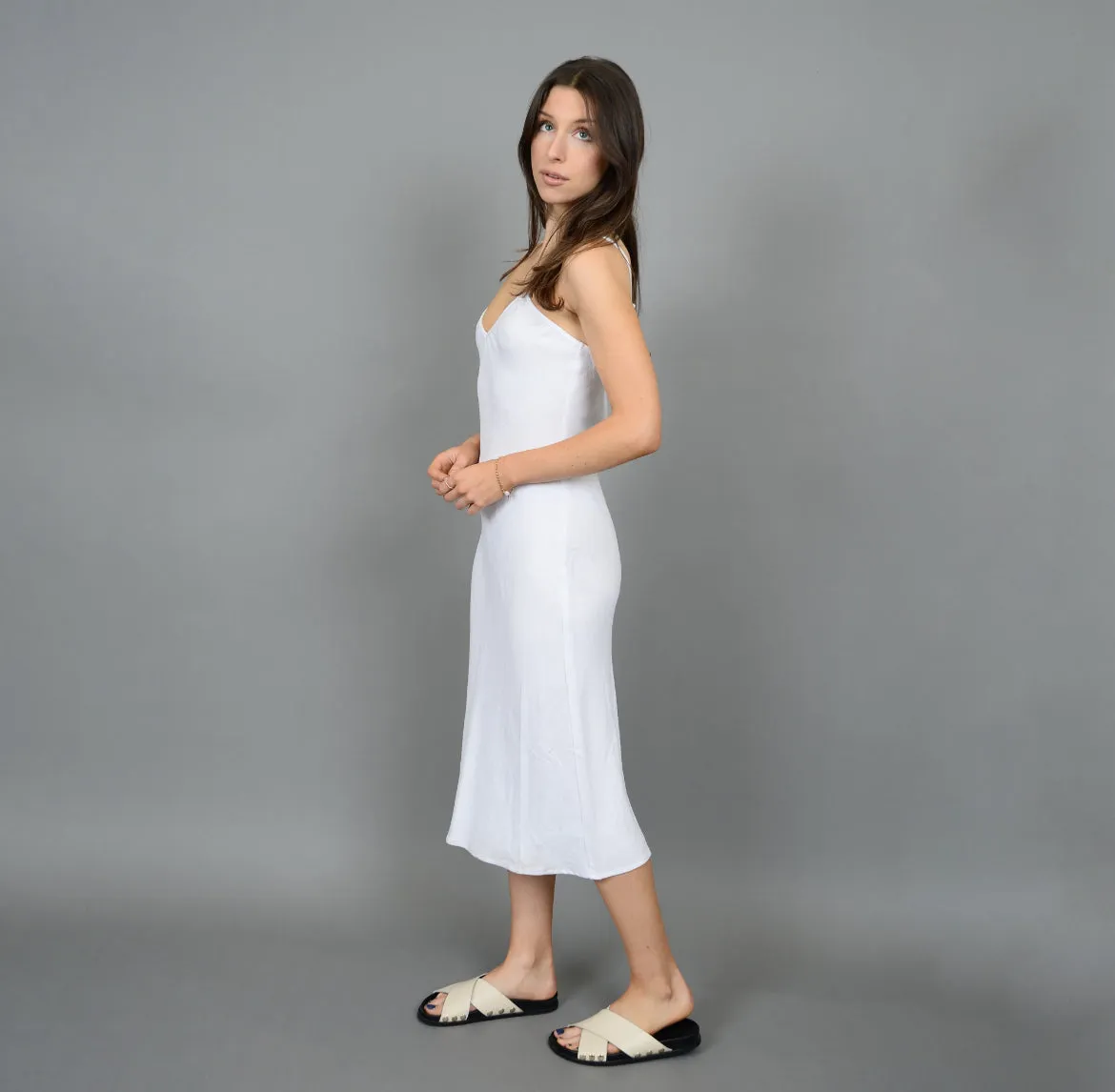 Layla Slip Dress- White-Rd Style sold by Uforia Muse product image thumbnail 4