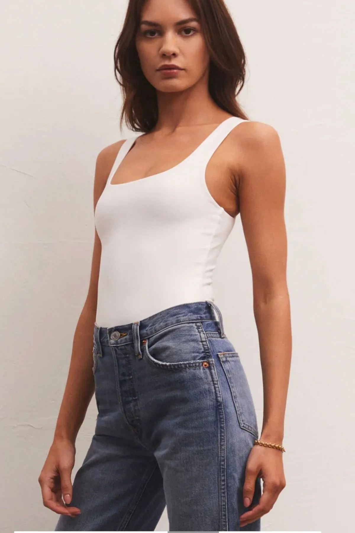 Alana So Smooth Bodysuit - White - Z Supply sold by Uforia Muse product image thumbnail 2