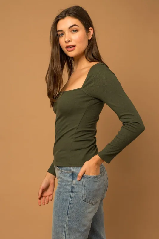 Time Again Sqaure-neck Top sold by Uforia Muse