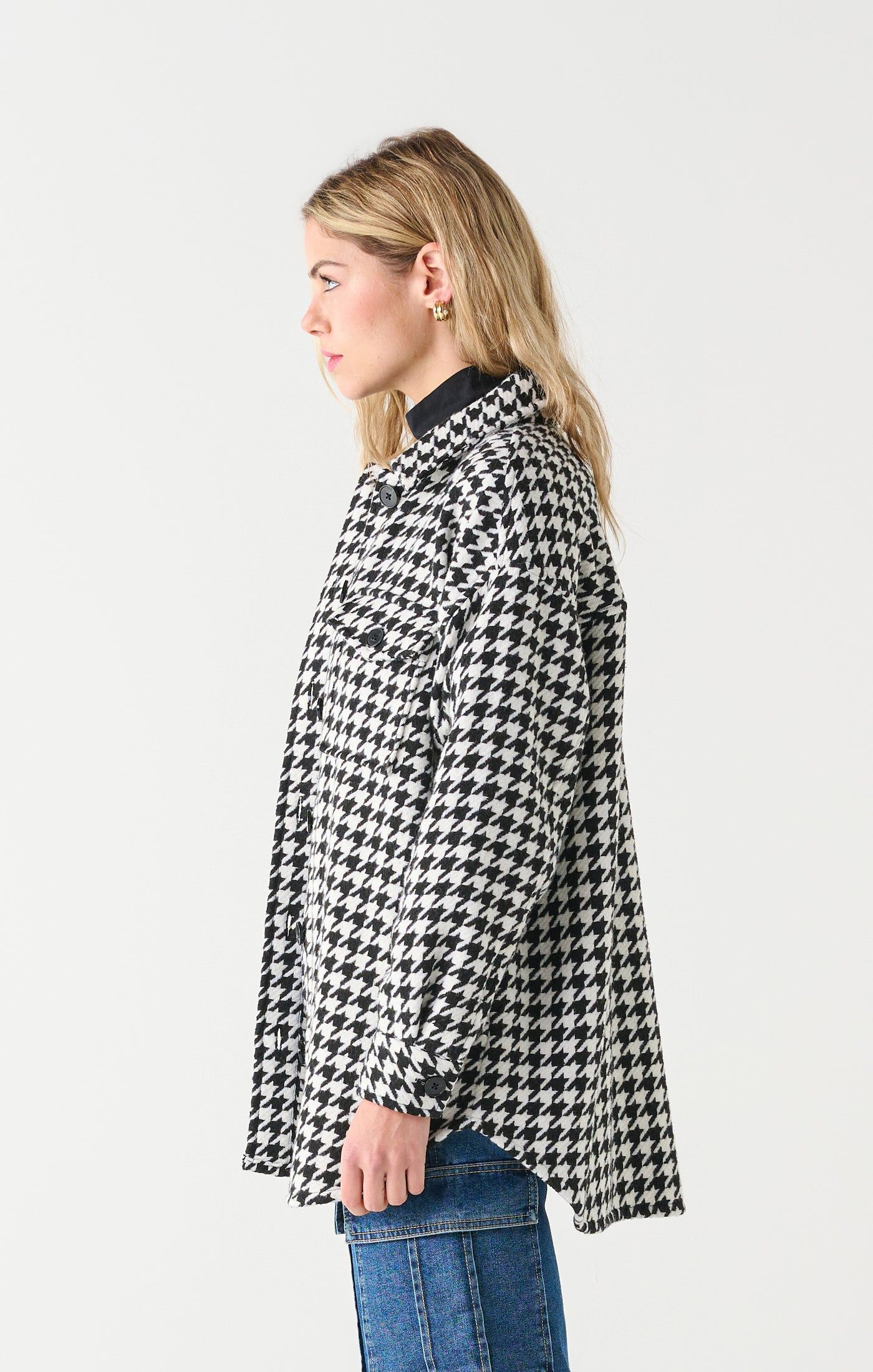 Harris Houndstooth Shacket- Dex sold by Uforia Muse product image thumbnail 3
