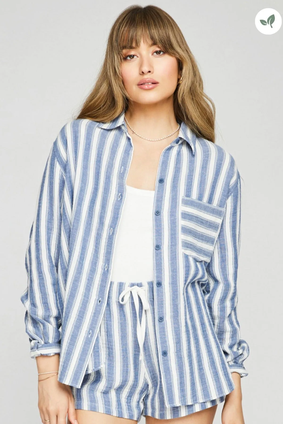 Sonia Stripe Shirt- Gentle Fawn sold by Uforia Muse