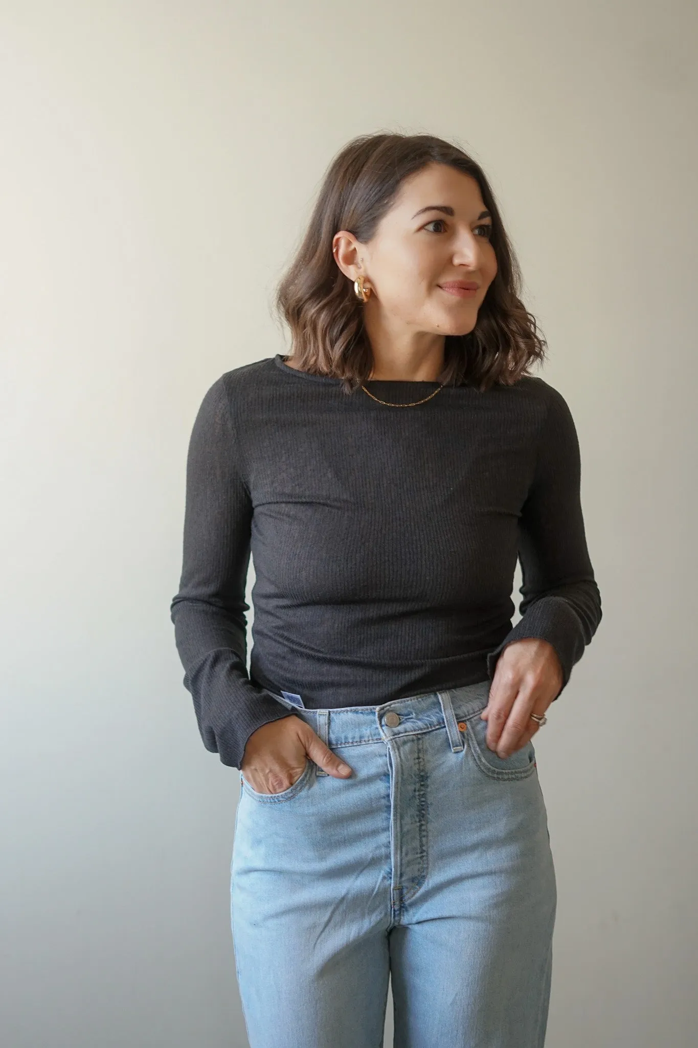 Basic Ribbed Long Sleeve sold by Uforia Muse