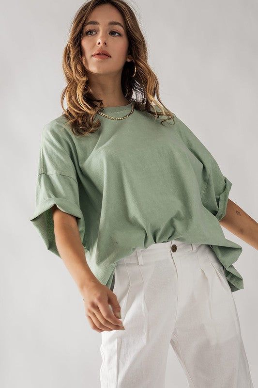 Oversized Vintage Wash T-Shirt - 2 Colours sold by Uforia Muse product image thumbnail 5