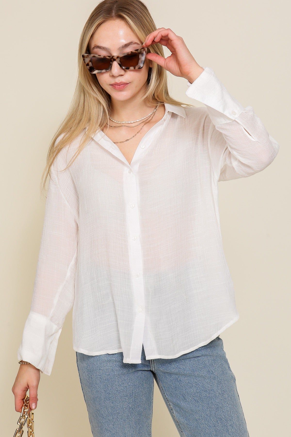 Simple Collared Shirt sold by Uforia Muse product image thumbnail 5