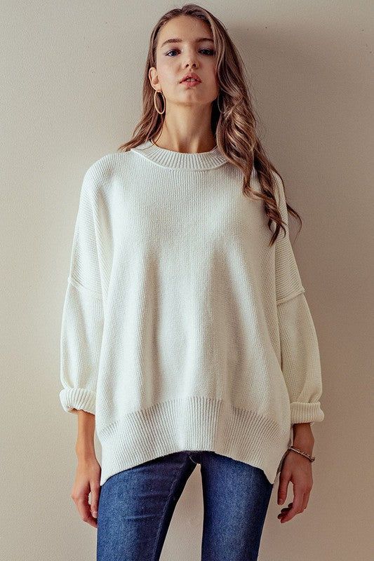 Tristan Sweater- White sold by Uforia Muse