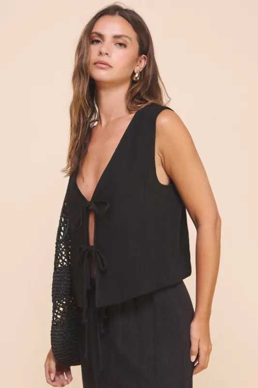 Tobi Tie Top -Black sold by Uforia Muse