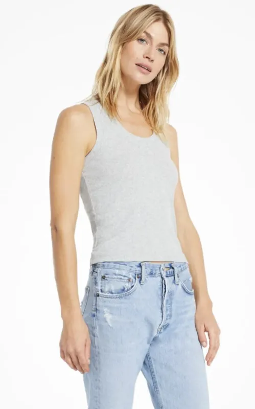 Sirena Rib Tank-Heather Grey- Z Supply sold by Uforia Muse