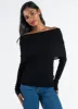 Off The Shoulder Thin Knit- 2 Colours sold by Uforia Muse