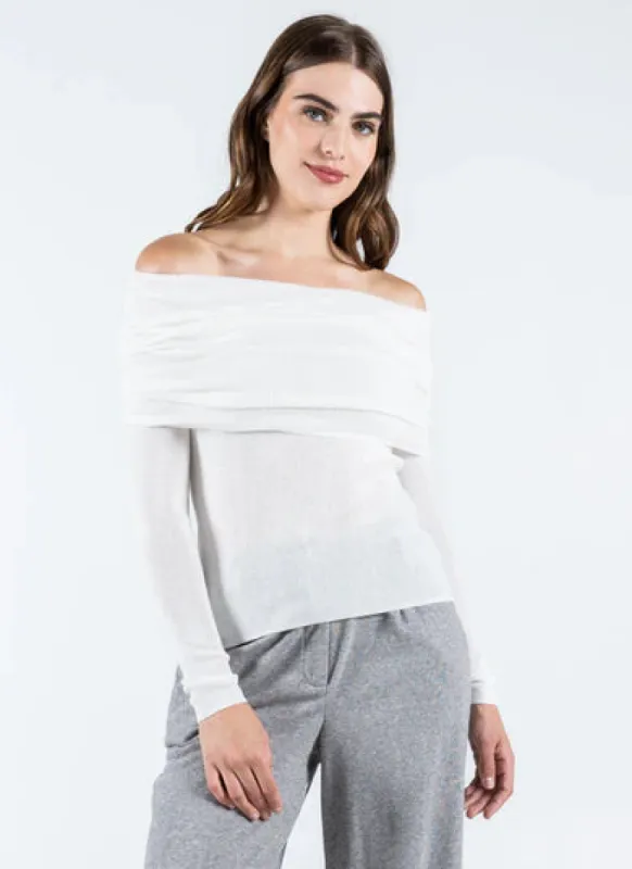Off The Shoulder Thin Knit- 2 Colours sold by Uforia Muse