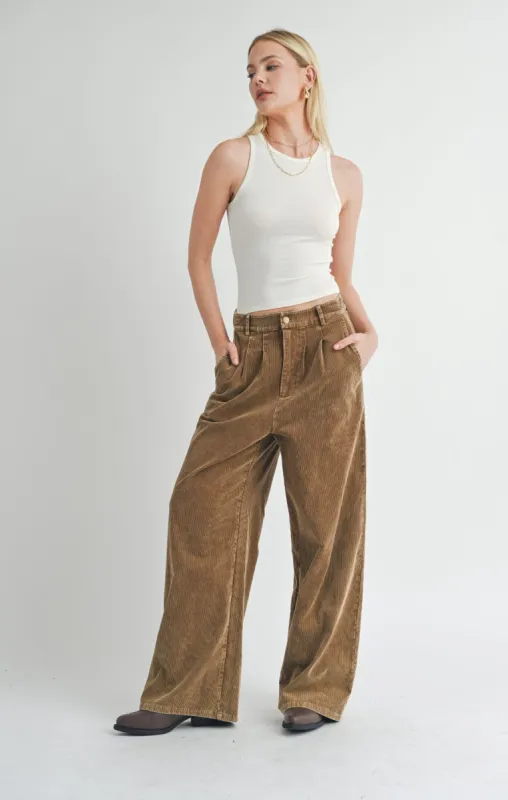 Kahlo Cord Pant- Sage The Label sold by Uforia Muse